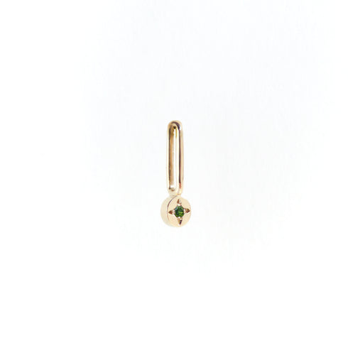 Tourmaline Dot Pendant Charm in Yellow Gold